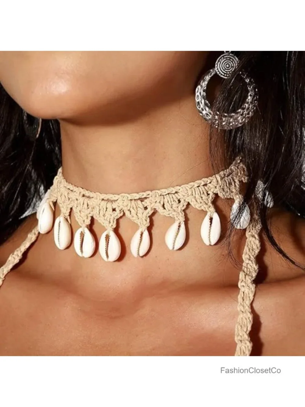 Boho Cowrie Shell Choker Necklace Women Natural Seashell Adjustable
